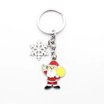 

FREE SHIPPING BY DHL 100pcs/lot New Metal Santa Claus Christmas Tree Keychains Reindeer Keychains Christmas Keyrings Gifts