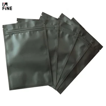 

100pcs Small Matt Black Aluminum Foil Ziplock Bag Metallic Mylar Black Zipper Bag Herbal Powder Sugar Food Packaging