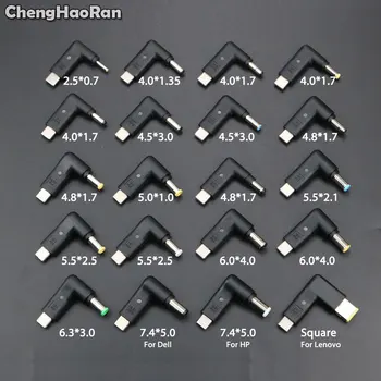

ChengHaoRan Laptop Charger Adapter Converter Type C Male to DC Power Jack 7.4*5.0mm 6.0*4.0mm 5.5*2.5mm for HP Dell w/LED Light