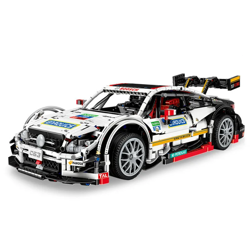 

13075 2270pcs AMG C63 Technical MOC 6687 6688 Racing Car Model kit Building Blocks Bricks Toys For Children DIY Gifts