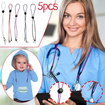 

5pcs Children Adult Adjustable Mask Lanyard Convenient Comfortable And Convenient Safety Mask Ear-hook Rope Holder Rope