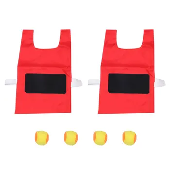 

6 Pcs/2 Set Comfortable Sticky Ball Vest Sticky Ball Clothes Funny Game Props Sticky Ball Playing Game