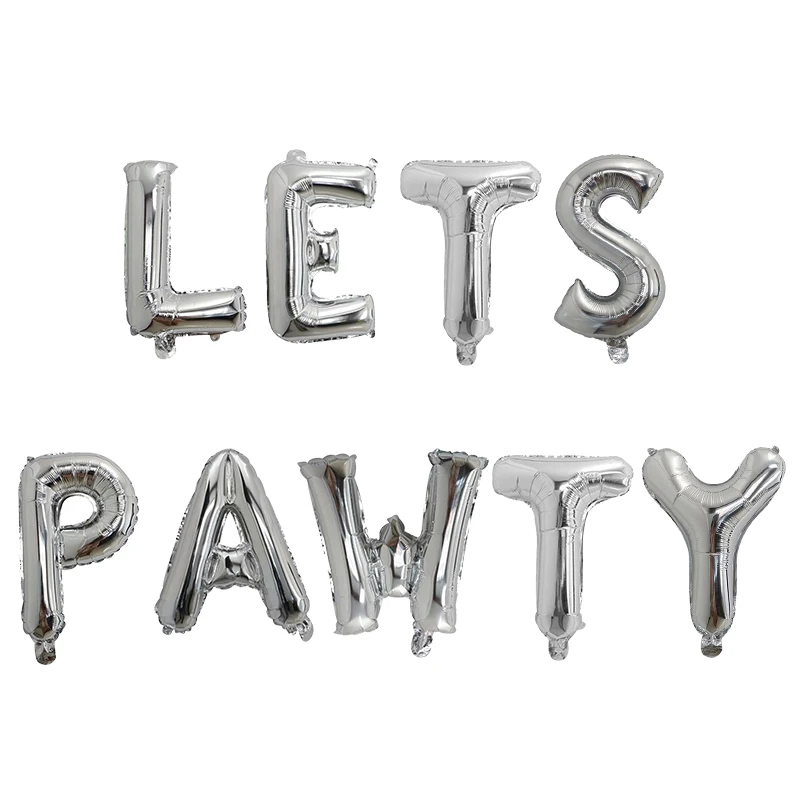 Фольгированные воздушные шары милая надпись Let PAWTY вечерние праздничный шар