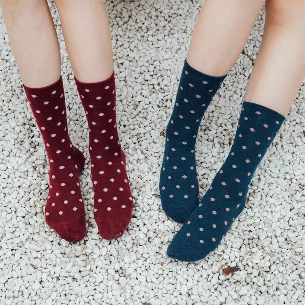 

Soft Wool Women Socks Comfortable Elastic 2019 Autumn Winter Fashion New Wild Dot Personality Retro Keep Warm Crew Socks Women