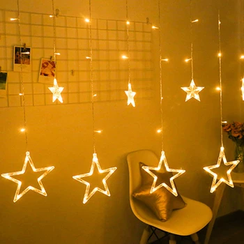 

2.5M 138 Leds Star Moon Fairy Lights Christmas String Light Garland Led Home Star For Wedding/party/birthday/garland Decor