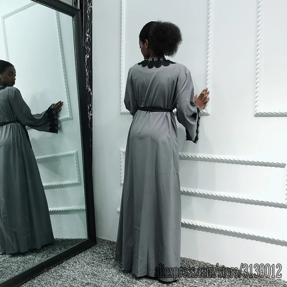 Кружевная Абая кимоно кардиган хиджаб мусульманское платье для женщин Кафтан Дубай абайя Турецкая Саудовская Аравия Пакистан Исламская одежда Турция