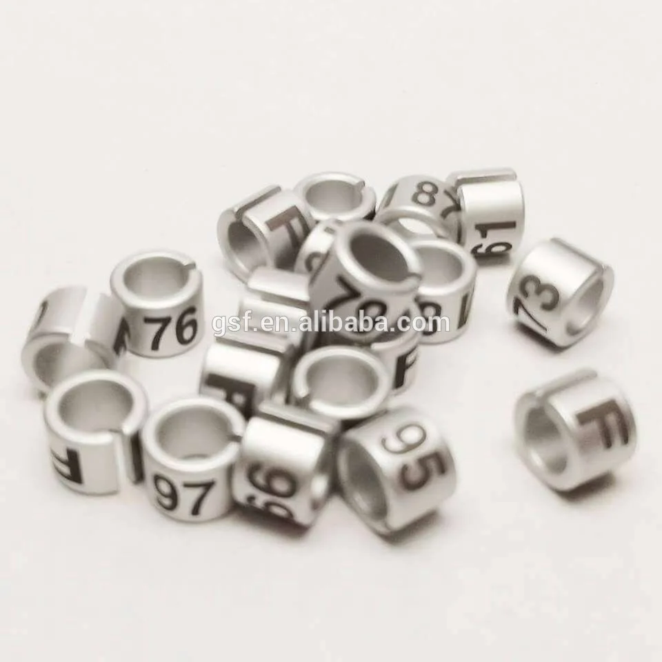

200pc latest top quality aluminium pigeon open leg band pigeon rings 2-16mm