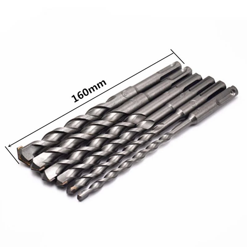 6Pc 6-16Mm160Mm Round Handle Two Pit Two-Slot Electric Hammer Drill Bit Impact Drill Cement Drill