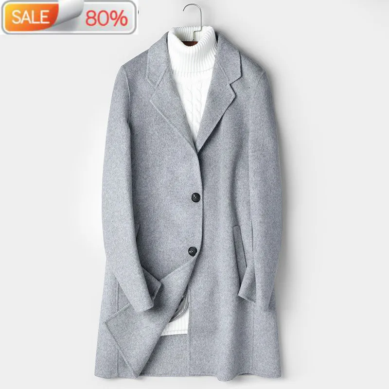 

Double-sided Wool Coat Men Long Jacket Korean Overcoat Mens Coats and Jackets Casual Abrigo Hombre A1ZAA03 B22433