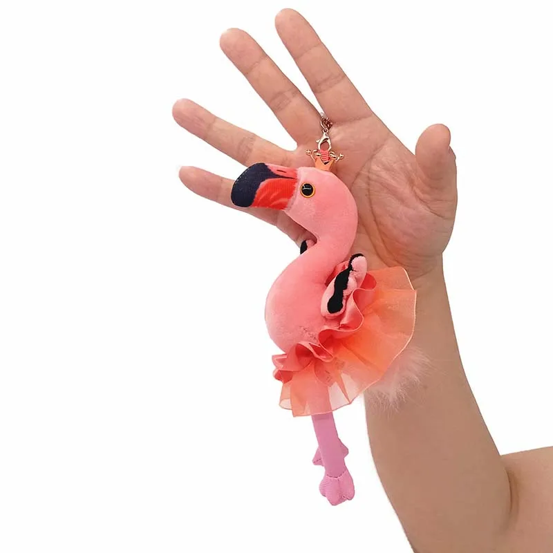 Llavero de flamenco rosa con diseño de animales de peluche