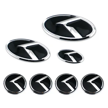 

K Logo 3D sticker Car Front Rear Steering Badge Wheel Center Hub Cap Cover Emblem For KIA OPTIMA K2/K3/K4/K5 Venga