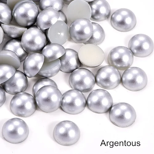 Argentous 3 мм-10 мм полукруглый жемчуг с плоской стороной Aurous Argentous ABS клей на бусины Золотой цвет для рукоделия украшения одежды B1278 - Цвет: Argentous