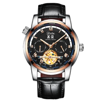 

Mens Watches Top Luxury Brand Skeleton Tourbillon Automatic Mechanical Watch Men Stainless Steel Multiple Time Zone Wristwatch