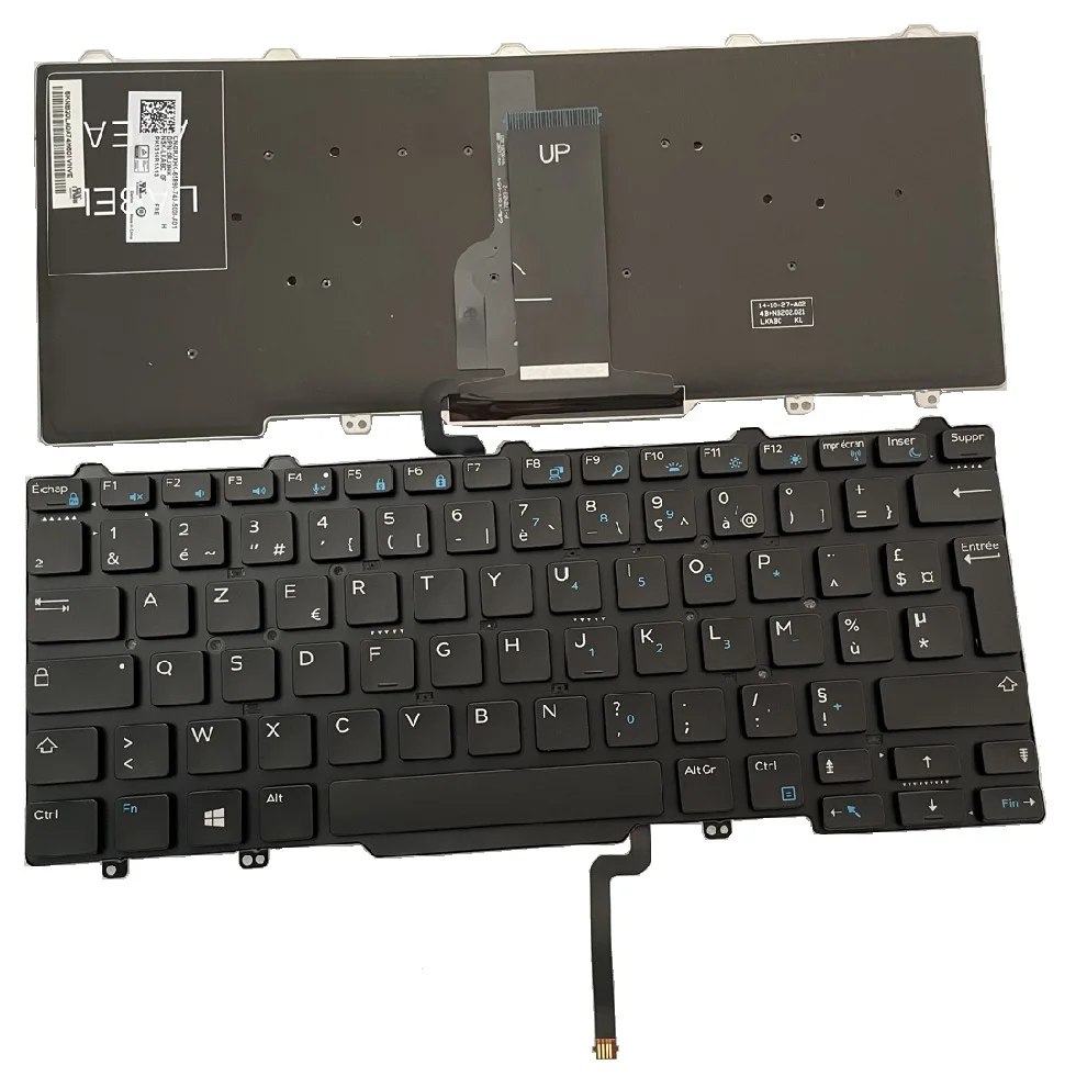 Azerty Francês Novo 0rjxhk para Dell Latitude 3340 3350 E3340 E5450 E5470 E7470 E7450 Substituir o Teclado do Portátil com Luz Retroiluminada