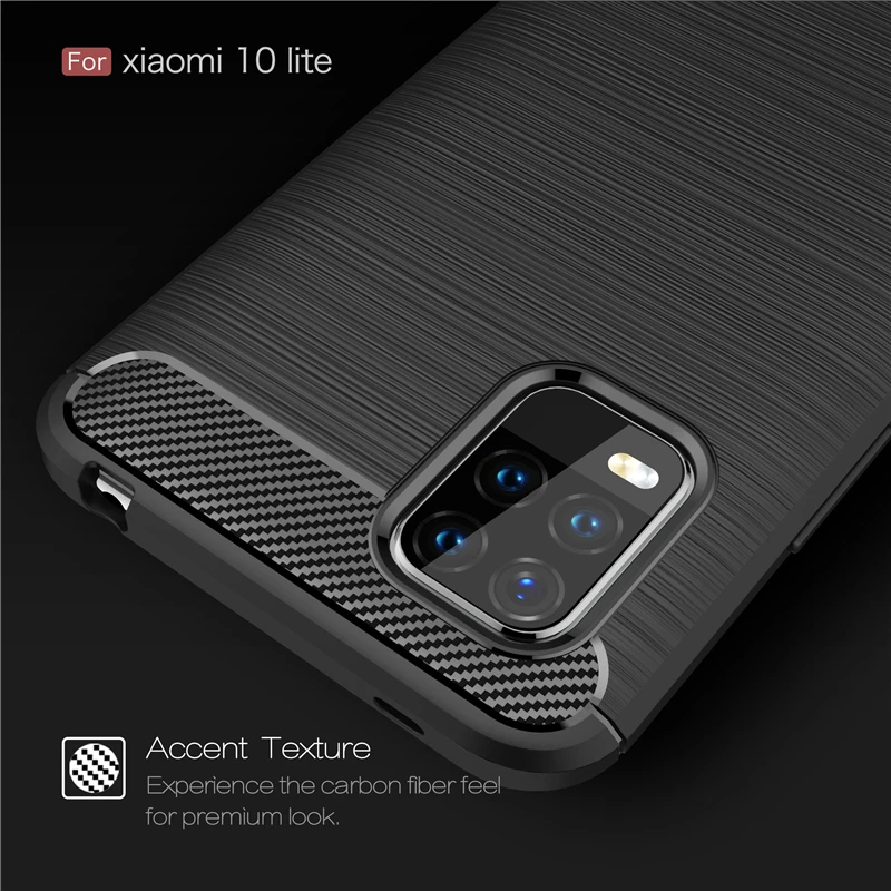 Чехол для Xiaomi Mi 10 Lite чехол Capas противоударный из углеродного волокна ТПУ 9 Note 8 Pro 9S