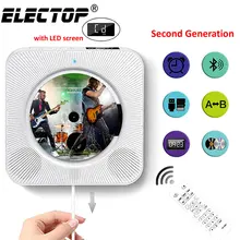 Reproductor de CD de pared con sonido envolvente, Radio FM, Bluetooth, USB, reproductor de música portátil, Control remoto, altavoz estéreo para el hogar