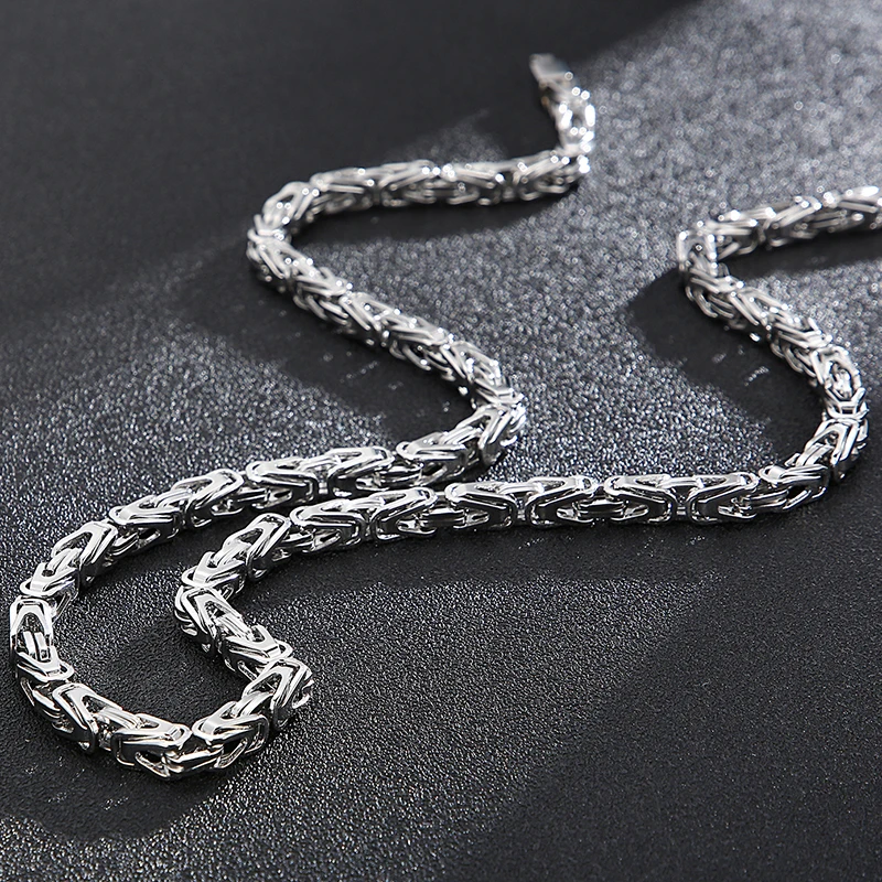 Stainless Steel Necklace 50-65CM 25.5" 6MM Chain Choker for Men Luxury Gold Color Best Friends Christmas Gifts