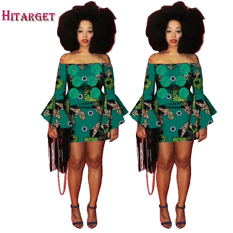Женское платье Дашики 2019 женские короткие сексуальные африканские платья