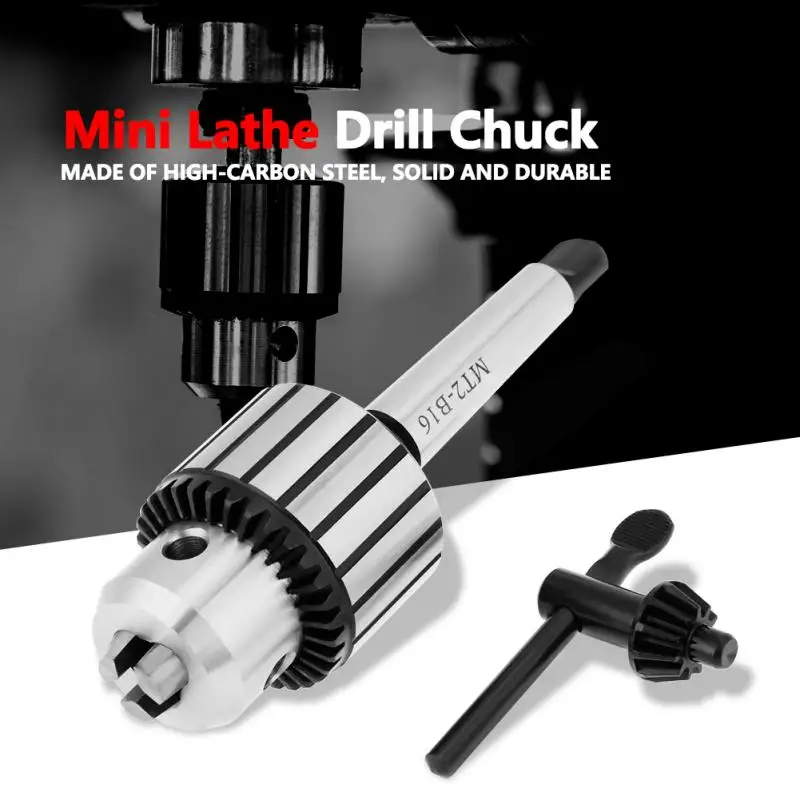 

1-13mm Capacity Carbide Steel MT2-B16 Arbor Key Type Drill Chuck Mini Lathe Tool Domestic Delivery