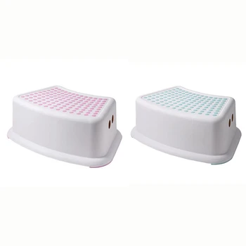 

4 Pcs Plastic Stool Bathroom Feeding Hand Washing Footstool Non-Slip Children Small Platform, 2 Pcs Pink & 2 Pcs Blue