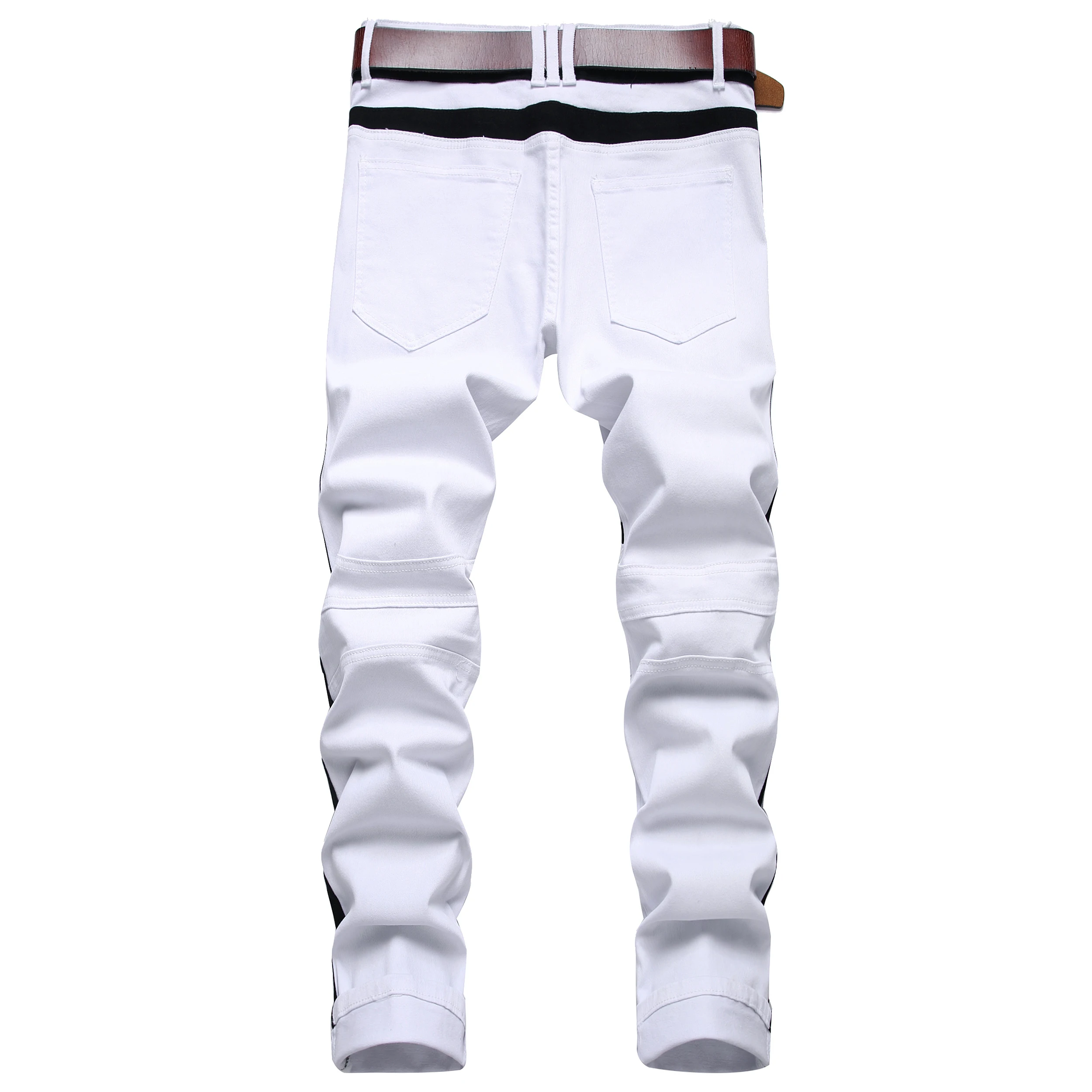 Jeans Pria Skinny Stretch Biker Moto 