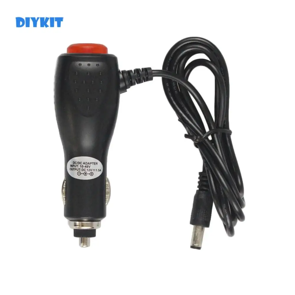 

DIYKIT 5.5 x 2.1mm DC10V to DC24V Input Car Charger Power Adapter DC12V Output for Car Camera Car Monitor Intercom