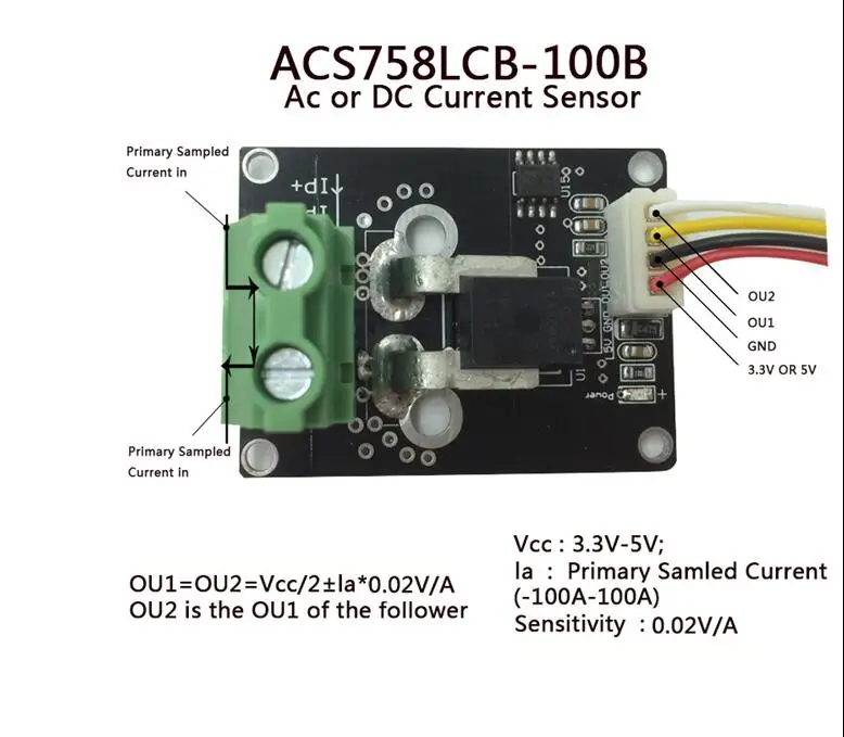 

A1-ACS758LCB-100B AC and DC Current Sensor module