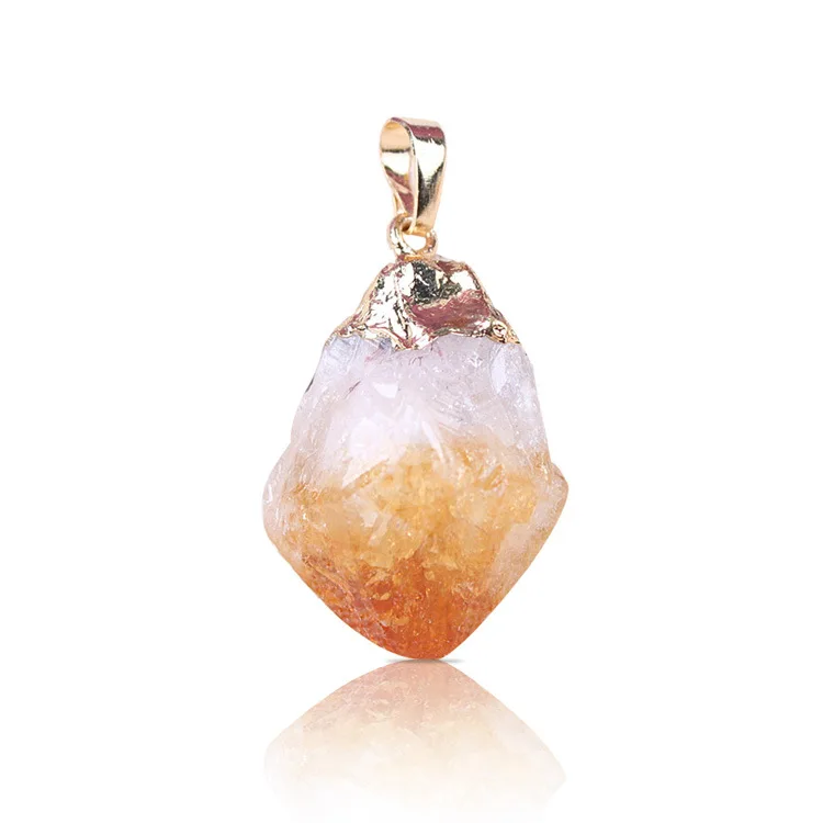 

Natural Citrine Pendant Female Stone Jewelry Original Stone Citrine Item Pendant Jewelry Necklace DIY Necklace Sweater Chain
