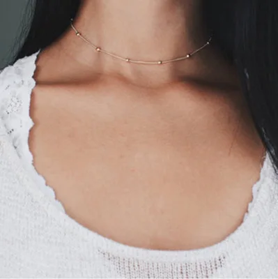 x158jin Крошечное ожерелье сердца для женщин Короткая Цепочка Сердце Звезда Кулон Ожерелье Подарок этническое богемское Колье чокер Прямая поставка - Окраска металла: x158jin