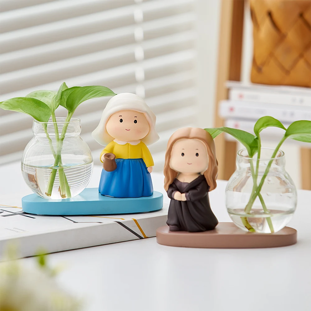 Creative Artist Hydroponics Vase Resin Figurines Transparent Glass Modern Home Decor Tabletop Plant Pot Wedding Gift | Дом и сад