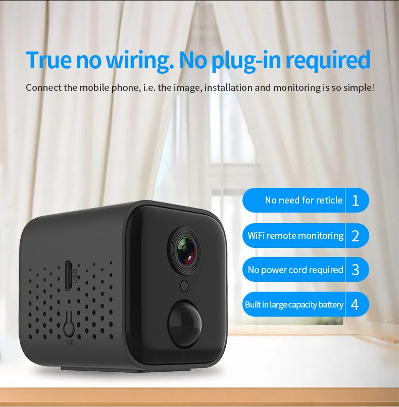 IP камера видеонаблюдения HD 1080p Wi Fi ИК ночное видение датчик движения|Компактные