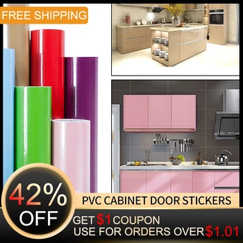 

DIY PVC Self Adhesive Wallpaper Furniture Film Wall Stickers for Kitchen Cabinet Door Vinyl Contact Paper Home Decor Wall Decals