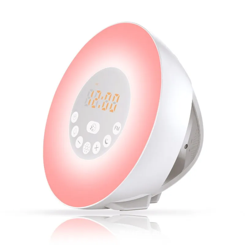 Многофункциональные usb-часы RGB светодиодный Будильник 7 цветов свет FM Радио сенсорный контроль Пробуждение цифровые часы