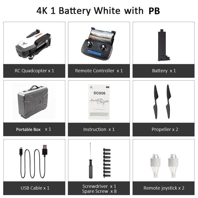 4K 1B White EPP SG906 двойной Дрон с GPS 5G WI-FI с видом от первого лица селфи складной 4K HD Камера бесщеточный двигатель RC Дрон складной Квадрокоптер длинные RC расстояние - Цвет: 4K 1B White EPP