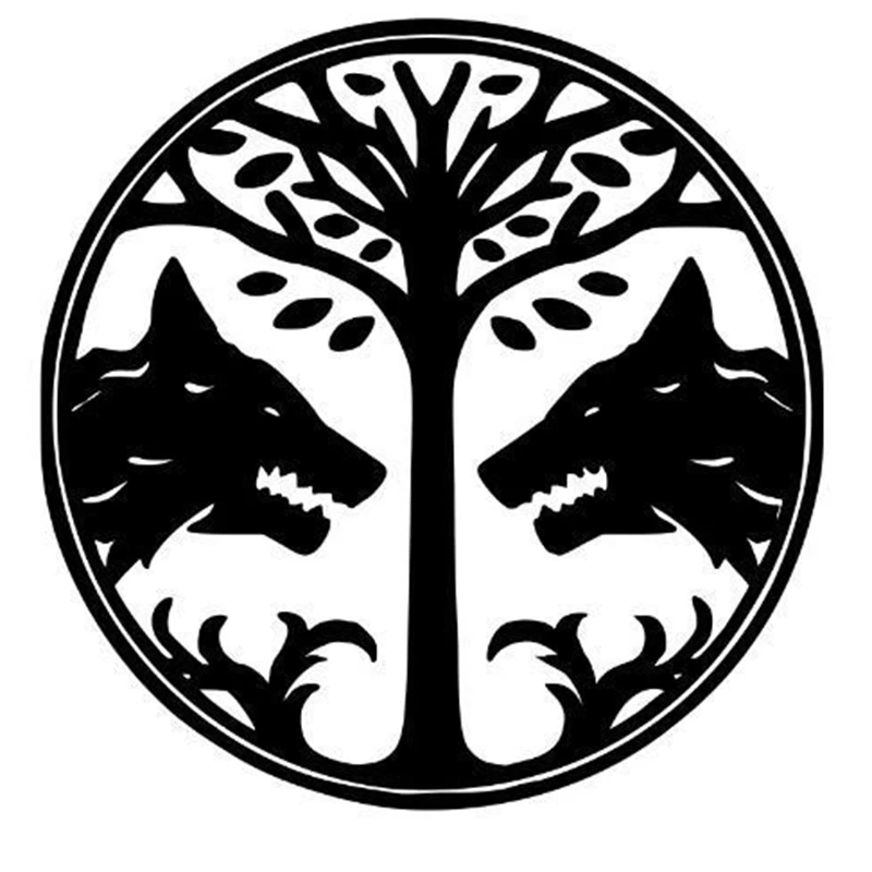 

15*14,8 см Мерцающая виниловая наклейка в виде волка и дерева, пара красивых и классных наклеек s, автомобильные аксессуары, декоративные наклейки