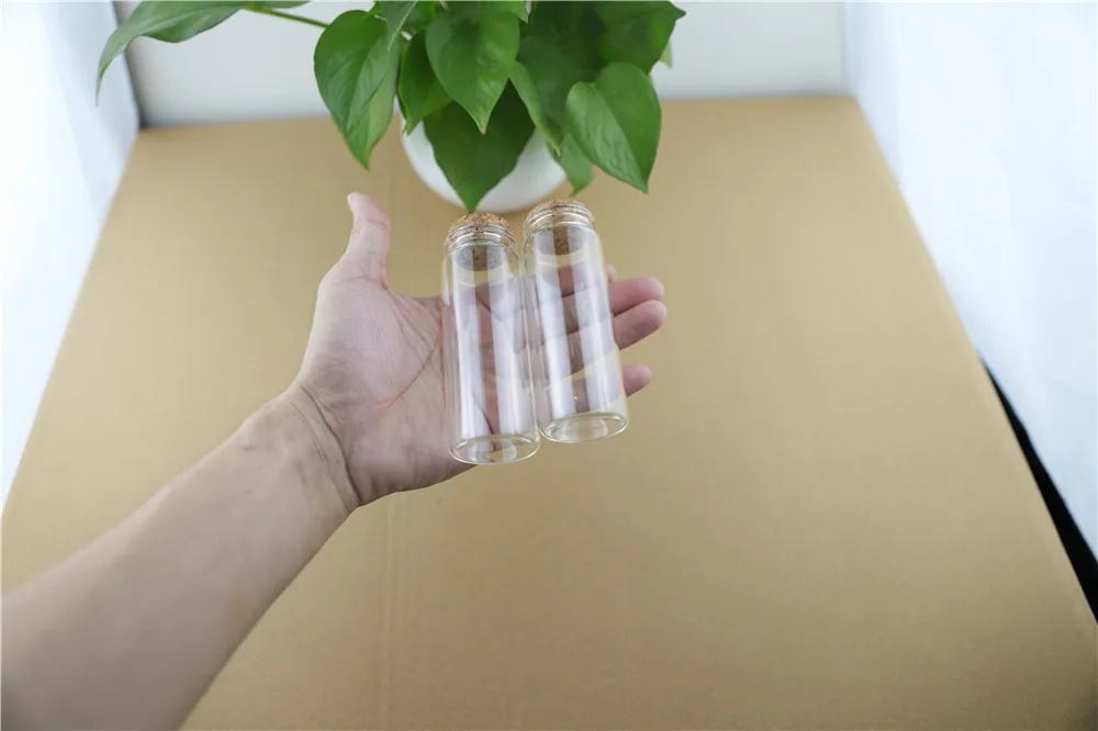 37mm 24PCS 80ml Glass Bottles Storage Jar for Spice Corks spicy Bottle Candy Containers Vials With Cork Stopper (5)