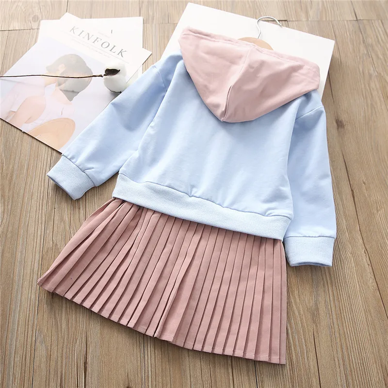 

2019 Spring Clothing Trend Women's Children Korean-style Hooded Pleated Skirt