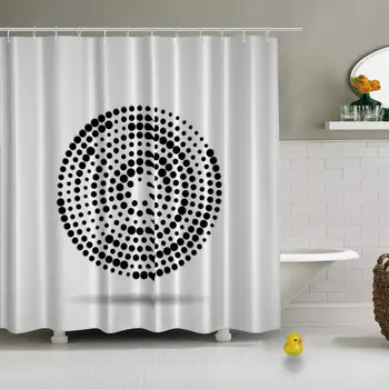 

Abstract Dotted Circles Dots Circular Form Vector Practical Shower Curtain for Bathroom,72''L x 72''W