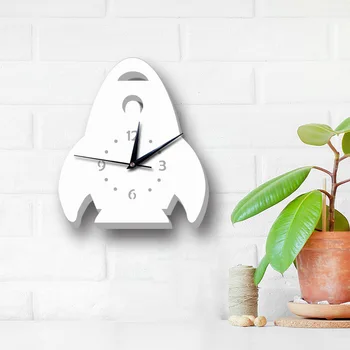 

Big Wall Clock Wall Hanging Rocket kids Living Room Home Decoration Fashion Children Wall Clocks Modern Design Cartoon Kitchen