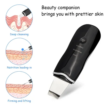

USB Rechargeable Ultrasonic Face Skin Scrubber Cleaner Peeling Vibration Blackhead Removal Exfoliating Pore Facial Cleaner Tools