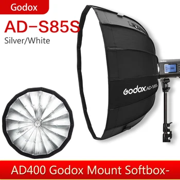

Godox AD-S85S 85cm White or Silver Deep Parabolic Softbox with honeycomb grid for Godox AD400Pro Flash