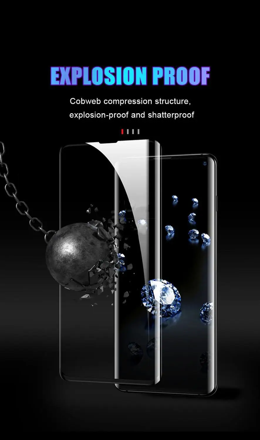 3D изогнутое закаленное стекло для samsung Galaxy S10 S10e S9 S8 Plus S7 Note 8 9 10 Pro Полное покрытие экрана Защитная пленка 1000 шт