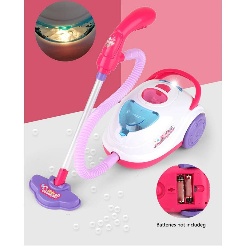 1pc Pink Miniature Vacuum Cleaner Toy For Pretend Play Kitchen