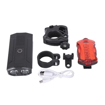

Bike Headlight Led With Tail Light Display Usb Rechargeable Bicycle Light Set Water Resistant Front Light Compatible With Mounta