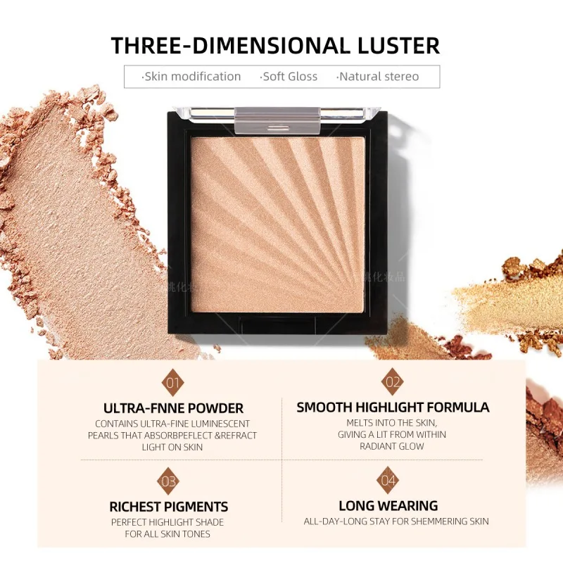 7 Colors Highlight Powder Brighten Skin Color Long-lasting Shiny Highlighter Powder Cosmetic Beauty