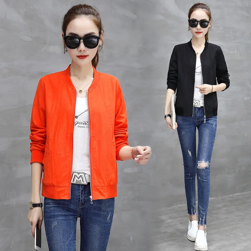 

Short Jacket Female Spring And Autumn 2018 New Style Korean-style Loose-Fit Baseball Uniform Short Long Sleeve Versatile Student