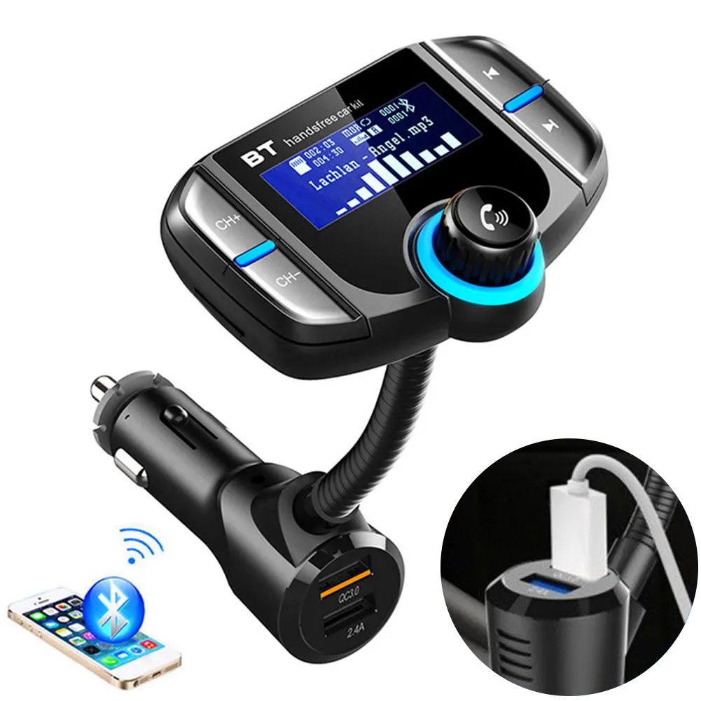 BT70 двойной USB беспроводной радио комплект Автомобильный fm-передатчик Bluetooth зарядное устройство адаптер mp3-плеер