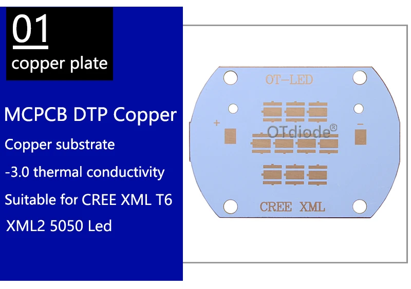 Cree xpe xpg xte 3535 медная печатная плата XML2 T6 XHP50-5050 серии Led радиатор Тепловая разделительная лампа лаза может использоваться для 10 Вт-100 Вт