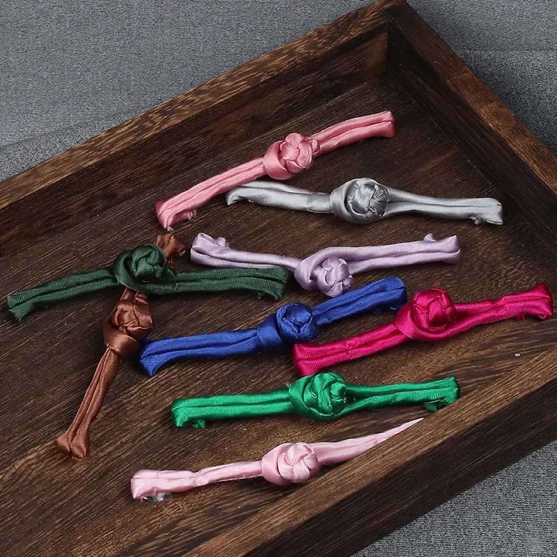10Pair Chinese Ethnic Wind Cloth Buckle DIY Craft Decor Buckle One Word Buckle Tang Dress Cheongsam Button Sewing Accessories 3
