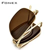 FONEX Pure Titanium Polarized Sunglasses Men Folding Classic Square Sun Glasses for Men New High Quality Male Shades 839 ► Photo 1/6